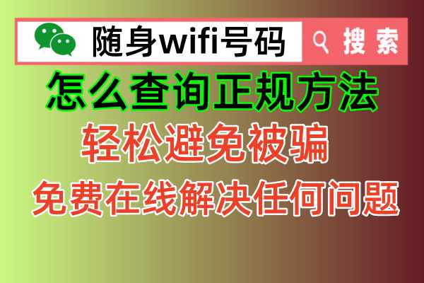 我们购买的随身wifi流量设备，你知道在哪里查询真实有效方法吗？